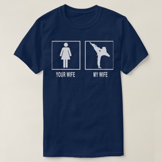 je vrouw mijn vrouw karate s t-shirt (Design voorkant)