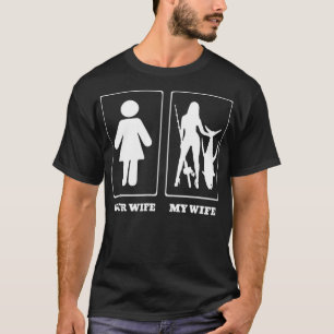 Je vrouw Mijn vrouw Mannen grappige visserij T-shirt