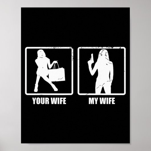 Je Vrouw Mijn Vrouw Pistool Grappig Valentijnsdag Poster (Voorkant)