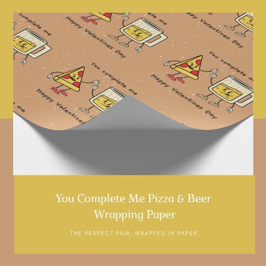 Je vult me in Pizza & Beer inpakpapier