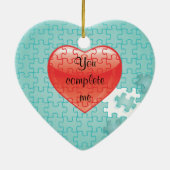 Je vult me puzzle Wedding Favors Ornament. Keramisch Ornament (Achterkant)