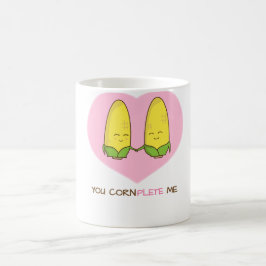 Je vult me zoete liefhebbende maiskoppels koffiemok