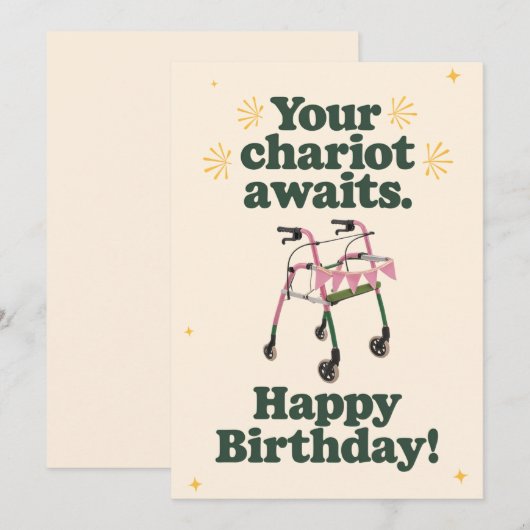 Je wagen wacht op een grappige verjaardag kaart (Voorkant / Achterkant)