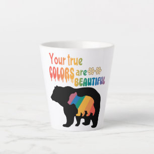 Je ware kleuren zijn prachtig - Beer silhouet Latte Mok
