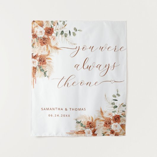 Je was altijd de enige bruiloft achtergrond banner wandkleed (Voorkant)