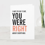 Je was de juiste Moederdag kaart (Voorkant)