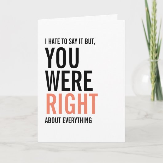 Je was de juiste Moederdag kaart (Voorkant)