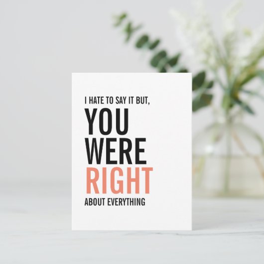 Je was het juiste Moederdag Briefkaart (Staand voorkant)