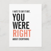 Je was het juiste Moederdag Briefkaart (Voorkant)