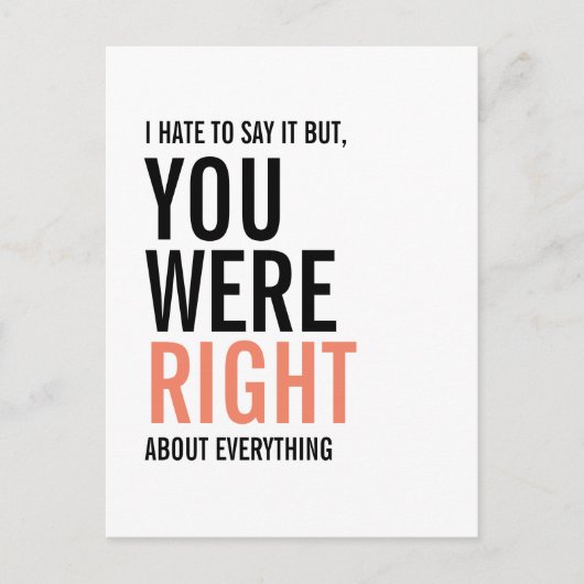 Je was het juiste Moederdag Briefkaart (Voorkant)