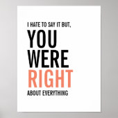 Je was het juiste Moederdag Poster (Voorkant)