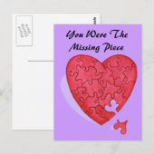Je was het ontbrekende stuk van mijn hart briefkaart (Voorkant / Achterkant)