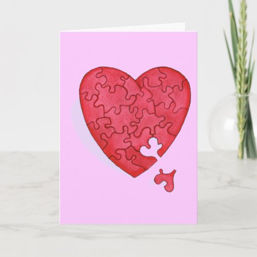 Je was het ontbrekende stuk van mijn hart feestdagen kaart (Voorkant)