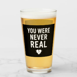 Je was nooit echt - Glitched Broken Heart Design Glas