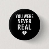 Je was nooit echt - Glitched Broken Heart Design Ronde Button 3,2 Cm (Voorkant)