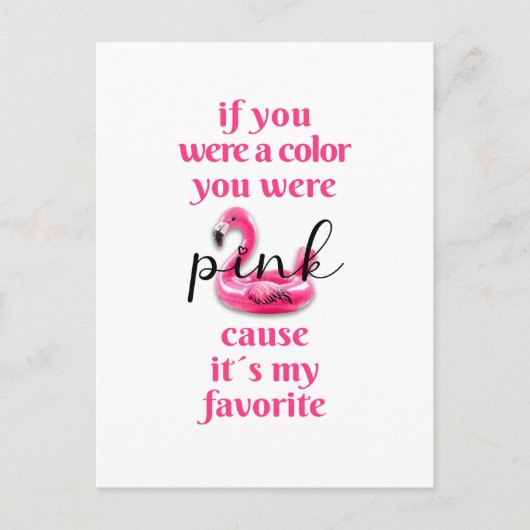 Je was Roze -  Briefkaart (Voorkant)