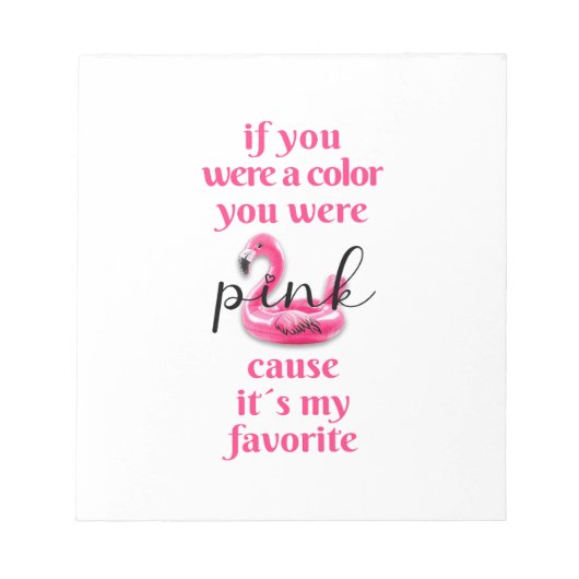 Je was roze. Notitieblok (Voorkant)