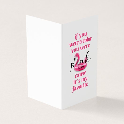 Je was Roze - Wenskaart Kaart (Buitenkant)