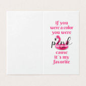 Je was Roze - Wenskaart Kaart (Buitenkant ongevouwen)