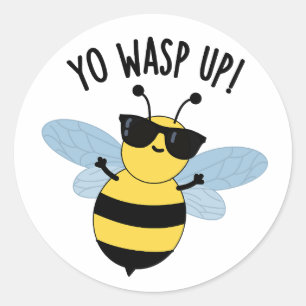 Je wast grappige bug woordspeling op ronde sticker
