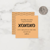 Je wat handschoenen en kussen sturen notitiekaartje (Voorkant / Achterkant in situ)