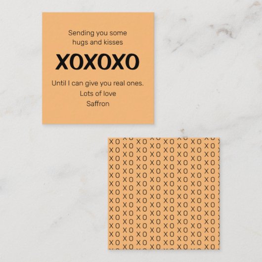 Je wat handschoenen en kussen sturen notitiekaartje (Voorkant / Achterkant)