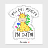 Je wed Giraffe dat ik Schattige waterdicht ben Sticker (Vel)