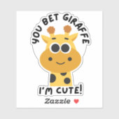 Je wed Giraffe dat ik Schattige waterdicht ben Sticker (Vel)