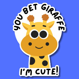 Je wed Giraffe dat ik Schattige waterdicht ben Sticker