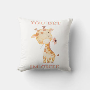 Je wedden dat Giraffe Schattig is Baby Print Whi Kussen