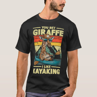 Je Wedden Giraffe Ik Hou Van Kajakken Giraffe In K T-shirt