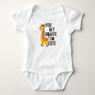 Je wedt Giraffe ik ben Schattige, Grappig Dier Bab Romper