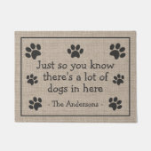 Je weet dat er een heleboel Dogs Funny is Deurmat (Voorkant)