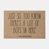 Je weet dat er een hoop jongens in zitten deurmat (Voorkant)