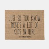 Je weet dat er een hoop Kinderen in zitten Deurmat (Voorkant)