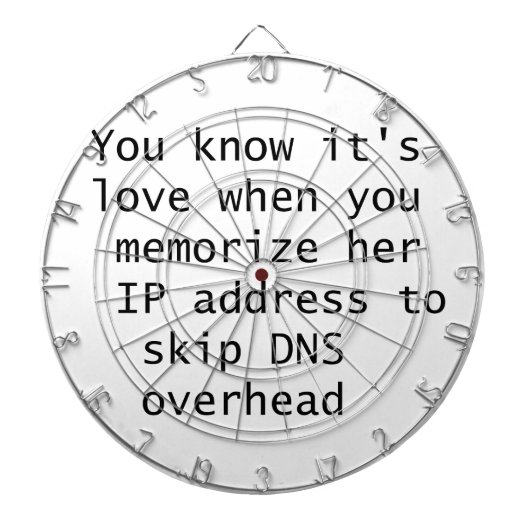 Je weet dat het liefde is als je haar IP-nummer on Dartbord (Voorkant)