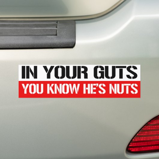 Je weet dat hij gek is in je gast.  bumpersticker (Op auto)