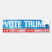 Je weet dat hij gelijk heeft - Stem op Trump - png Bumpersticker (Voorkant)