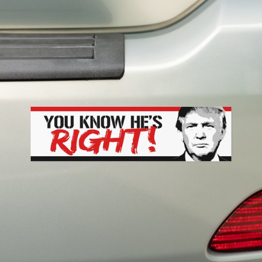 Je weet dat hij gelijk heeft - Trump 2016 - png Bumpersticker (Op auto)