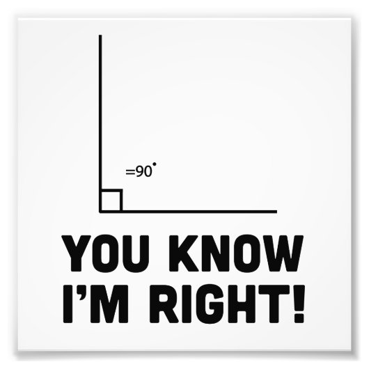 Je weet dat ik gelijk heb. foto afdruk (Voorkant)