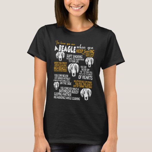 Je weet dat je een Beagle hebt als je T-shirt (Voorkant)