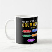 Je weet dat je een drummer bent als drummer muzika koffiemok (Links)