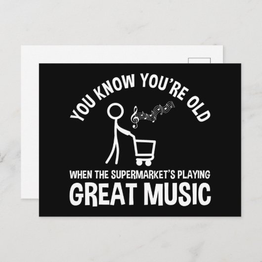 Je weet dat je een oude grappige prijsopgave bent briefkaart (Voorkant / Achterkant)