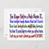 "Je weet dat je een Peds Zuster bent als..." Briefkaart (Voorkant / Achterkant)