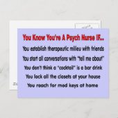 Je weet dat je een psychiatrische verpleegster ben briefkaart (Voorkant / Achterkant)