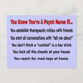 Je weet dat je een psychiatrische verpleegster ben briefkaart (Voorkant)