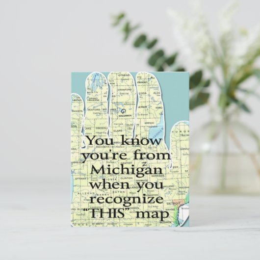 Je weet dat je uit Michigan bent als je herkent Briefkaart (Staand voorkant)