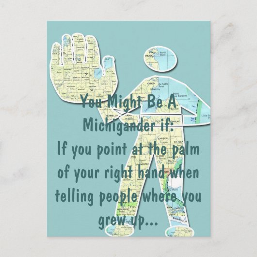 Je weet dat je uit Michigan bent als je het herken Briefkaart (Voorkant)