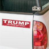 Je weet dat Trump gelijk heeft - Red Trump - png. Bumpersticker (Op Truck)