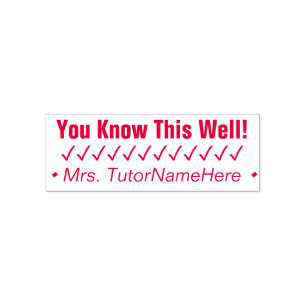 "Je weet dit wel!" + Tiller Name Rubber Stamp Zelfinktende Stempel
